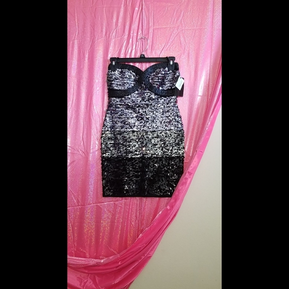 BNWT Sequined Sweetheart Strapless Dress - Picture 8 of 17